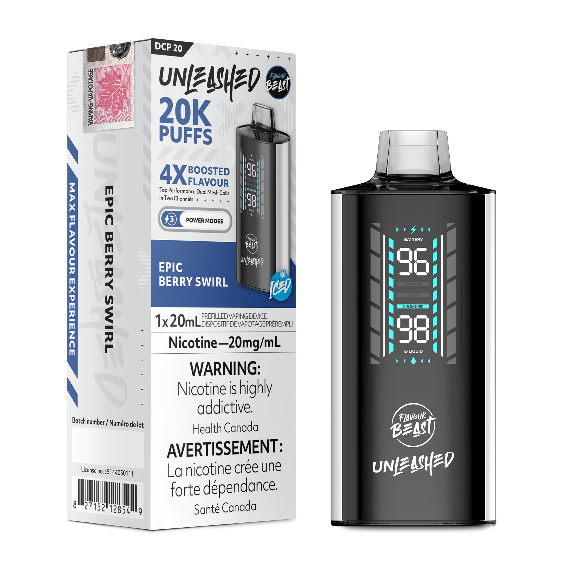 Epic Berry Swirl Flavour Beast Unleashed DCP20 Disposable Keswick Alliston Newmarket Woodbridge Vaughan Toronto GTA Ontario Canada