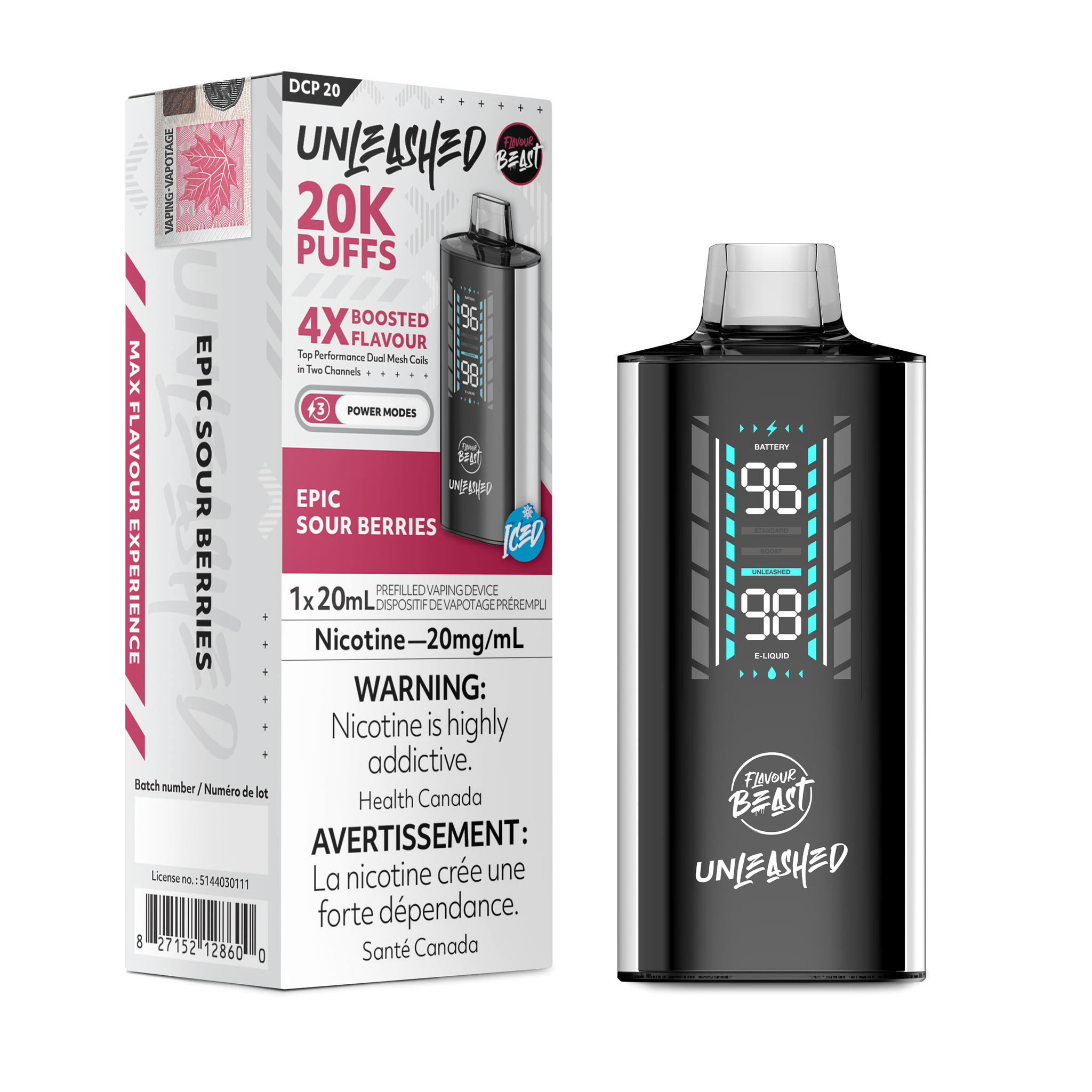 Epic Sour Berries Flavour Beast Unleashed DCP20 Disposable Keswick Alliston Newmarket Woodbridge Vaughan Toronto GTA Ontario Canada