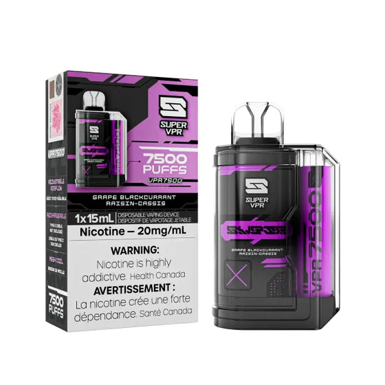 Grape Blackcurrant Super VPR 7500 Disposable Keswick Alliston Newmarket Woodbridge Vaughan GTA Toronto Ontario Canada