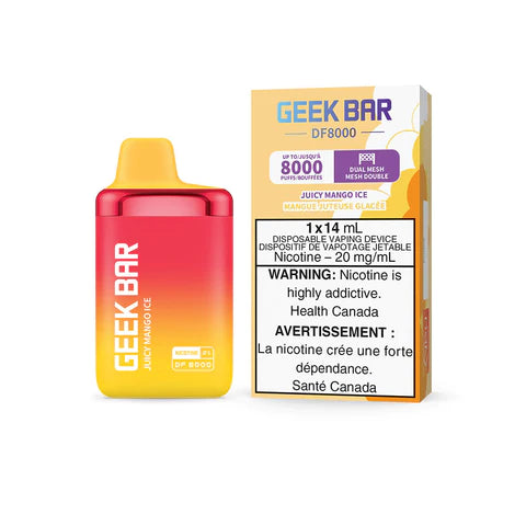 Juicy Mango Ice Geek Bar DF8000 Keswick Alliston Newmarket Woodbridge Vaughan GTA Toronto Ontario Canada