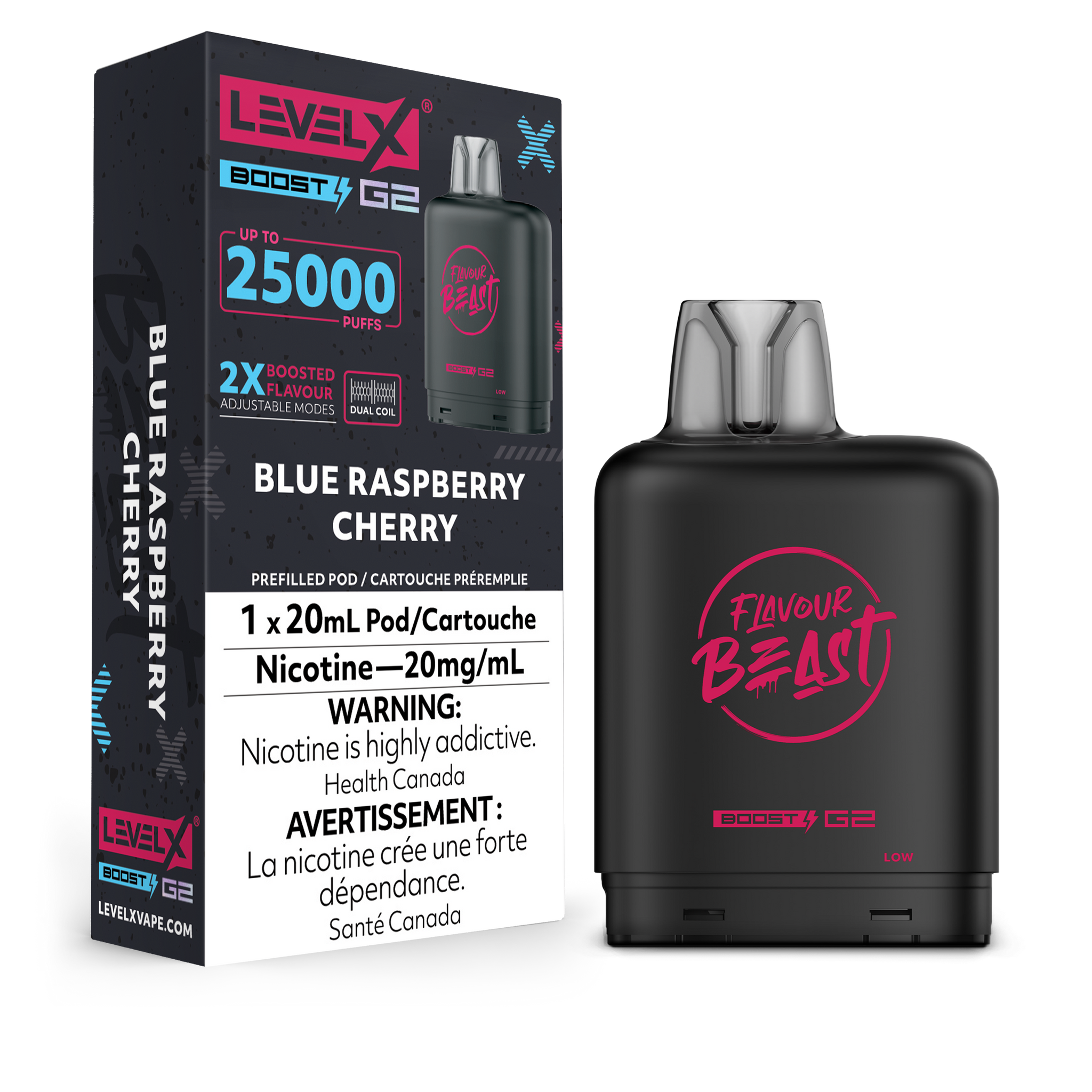 Blue Raspberry Cherry Ice LEVEL X 25K Boost Pod Keswick Alliston Newmarket Woodbridge Vaughan Toronto GTA Ontario Canada