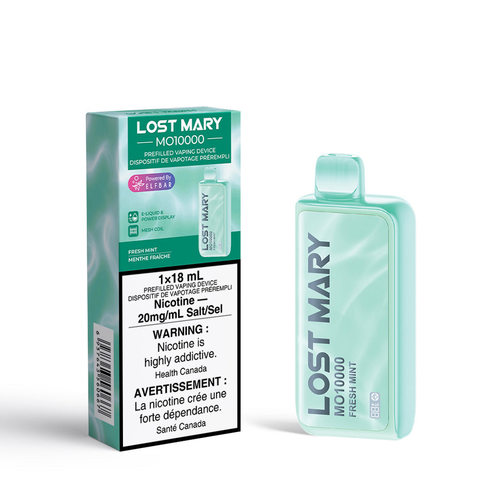 Fresh Mint Lost Mary MO10000 Disposable Keswick Alliston Newmarket Woodbridge Vaughan GTA Toronto Ontario Canada