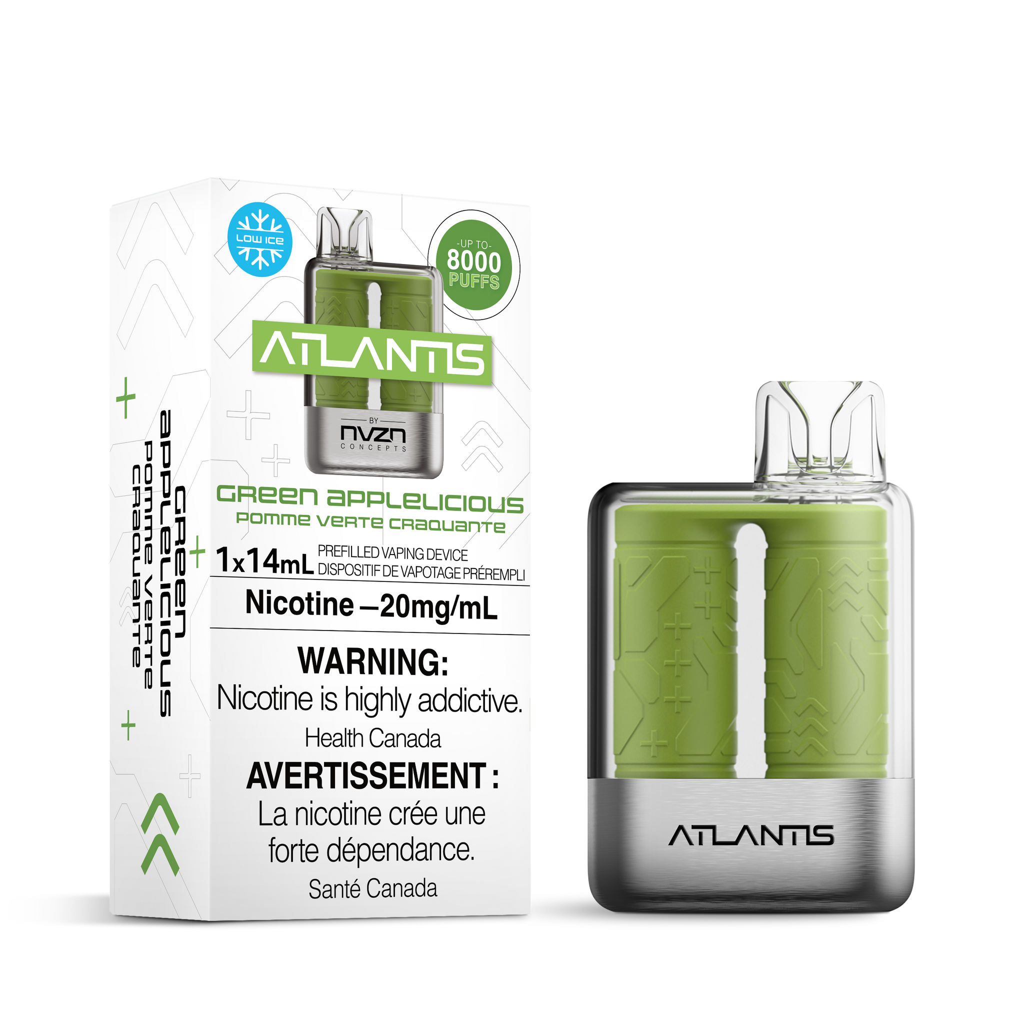 Green Appleicious NVZN Atlantis 8K Disposable Keswick Alliston Newmarket Woodbridge Vaughan Toronto GTA Ontario Canada
