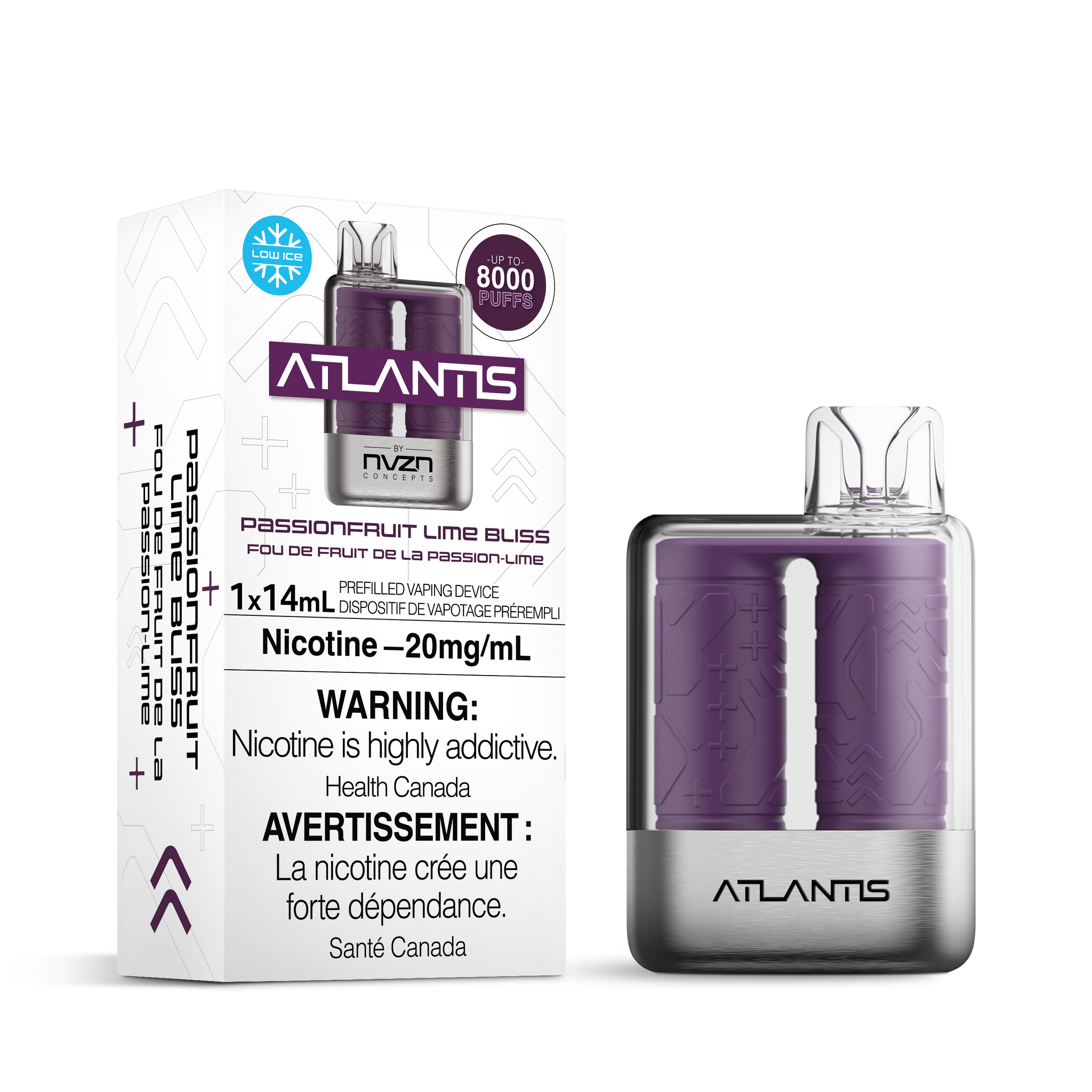 Passionfruit Lime Bliss NVZN Atlantis 8K Disposable Keswick Alliston Newmarket Woodbridge Vaughan Toronto GTA Ontario Canada