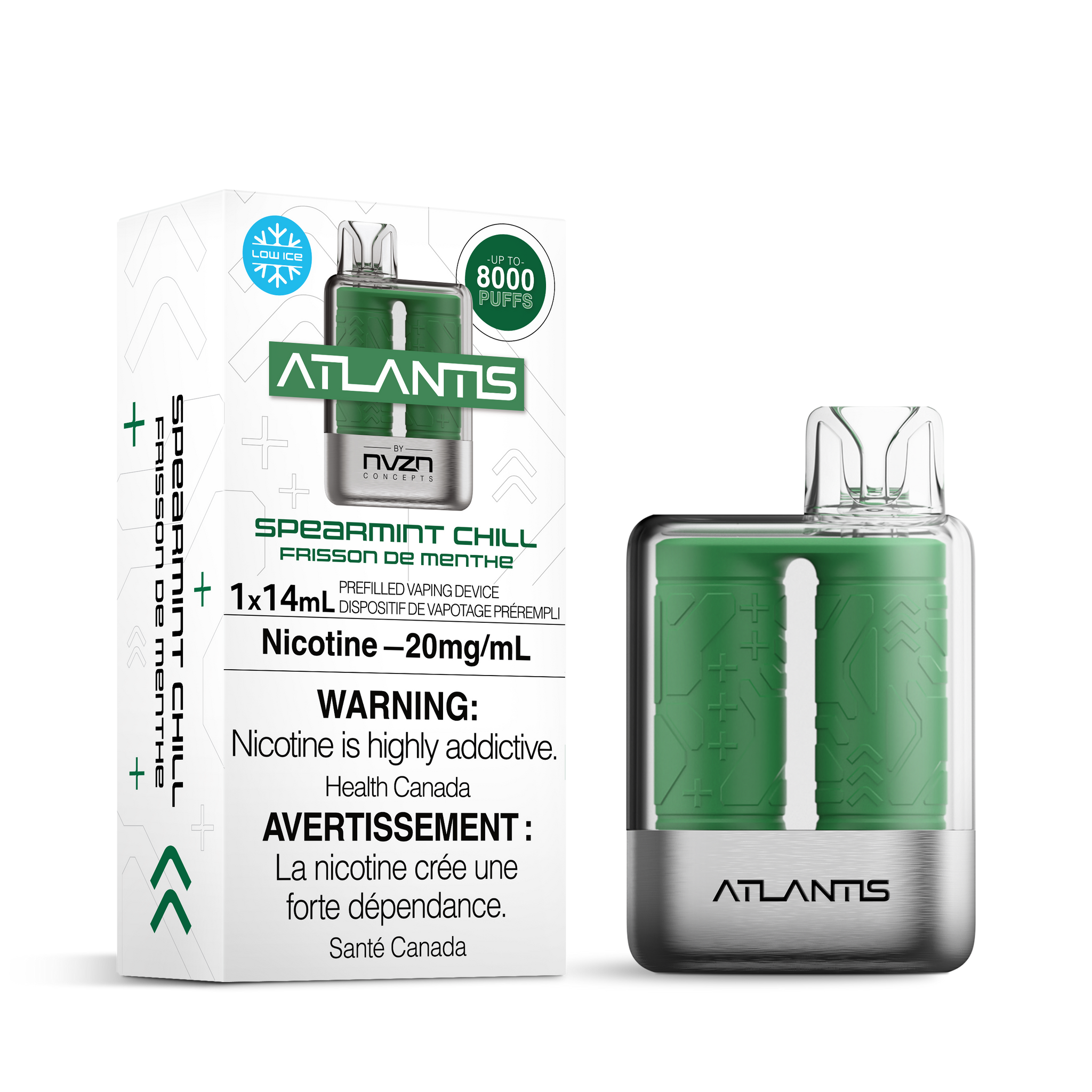 Spearmint Chill NVZN Atlantis 8K Disposable Keswick Alliston Newmarket Woodbridge Vaughan Toronto GTA Ontario Canada