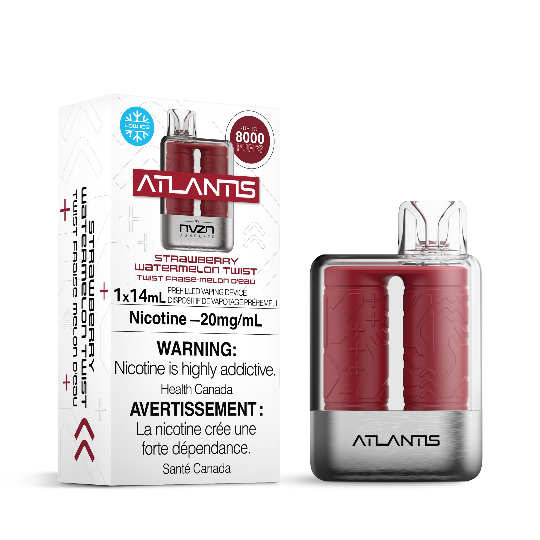 Strawberry Watermelon Twist NVZN Atlantis 8K Disposable Keswick Alliston Newmarket Woodbridge Vaughan Toronto GTA Ontario Canada