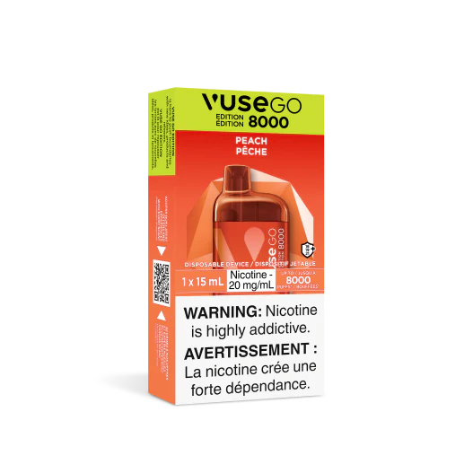 Peach VUSE GO 8000 Disposable Keswick Alliston Newmarket Woodbridge Vaughan Toronto GTA Ontario Canada