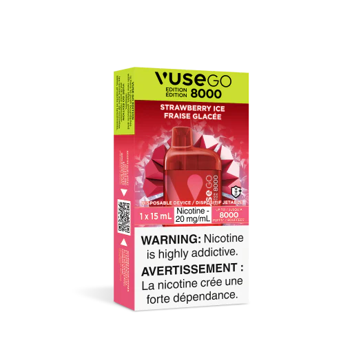 Strawberry Ice VUSE GO 8000 Disposable Keswick Alliston Newmarket Woodbridge Vaughan Toronto GTA Ontario Canada