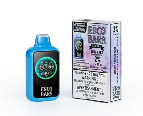 Blue Razz ESCO Bars 25K Disposable Keswick Alliston Newmarket Woodbridge Vaughan GTA Toronto Ontario Canada