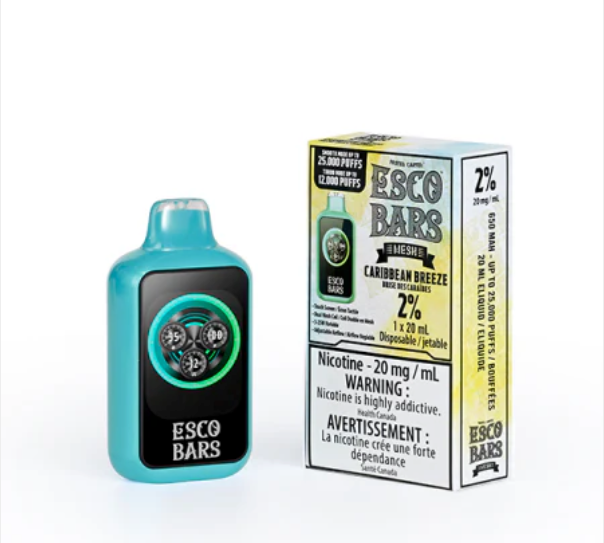 Caribbean Breeze ESCO Bars 25K Disposable Keswick Alliston Newmarket Woodbridge Vaughan GTA Toronto Ontario Canada