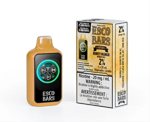 Honey Mango ESCO Bars 25K Disposable Keswick Alliston Newmarket Woodbridge Vaughan GTA Toronto Ontario Canada
