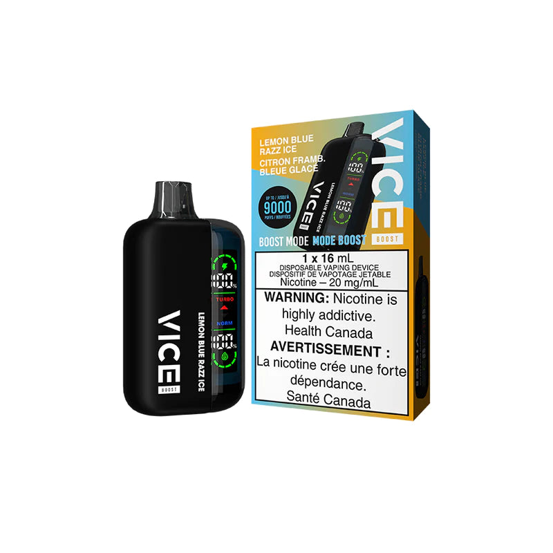 Lemon Blue Razz Ice Vice Boost Disposable Keswick Alliston Newmarket Woodbridge Vaughan Toronto GTA Ontario Canada