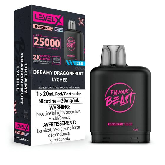 vape pods toronto Dreamy Dragonfruit Lychee LEVEL X 25K Boost Pod Keswick Alliston Newmarket  Woodbridge Vaughan Toronto GTA Ontario Canada