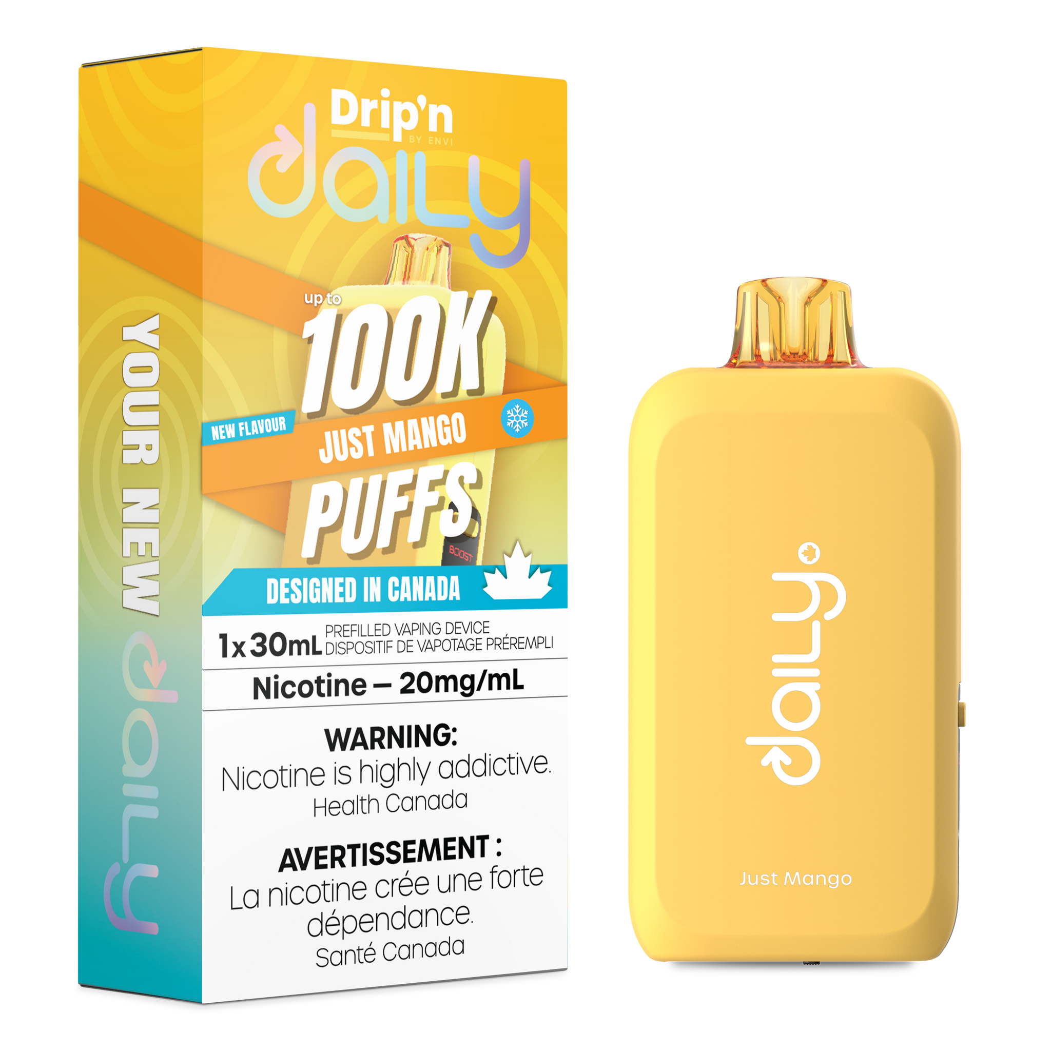 Just Mango Drip'n Daily 100K Disposable Keswick Alliston Newmarket Vaughan Woodbridge Toronto Ontario Canada
