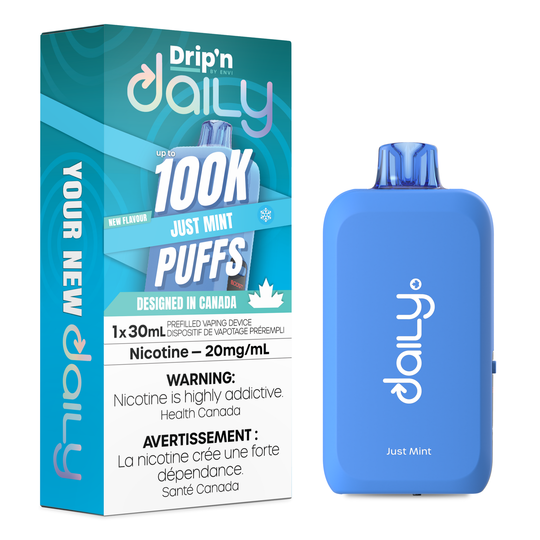 Just Mint Drip'n Daily 100K Disposable Keswick Alliston Newmarket Vaughan Woodbridge Toronto Ontario Canada