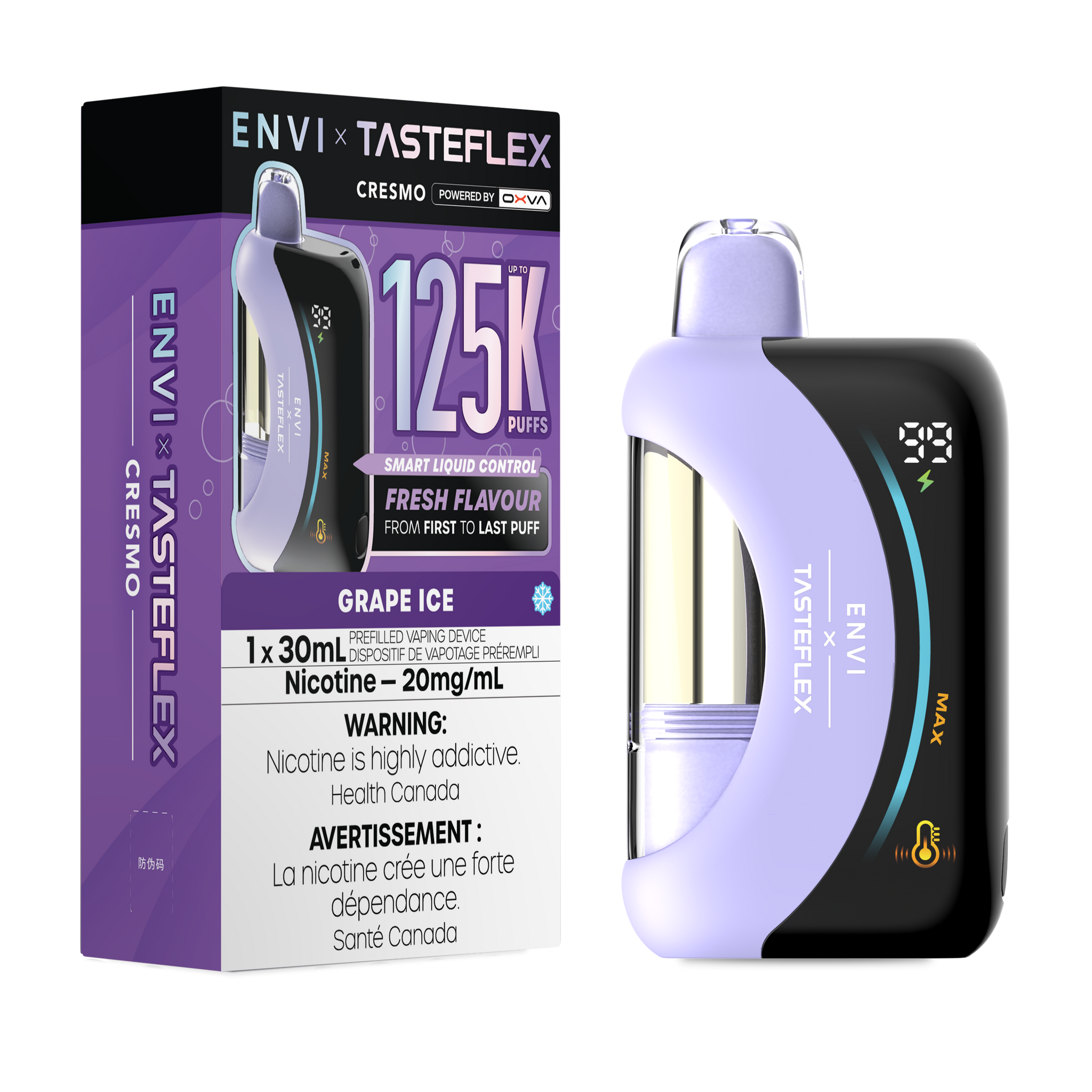 Grape Ice ENVI Tasteflex Cresmo 125K Disposable Keswick Alliston Newmarket Woodbridge Vaughan Toronto GTA Ontario Canada