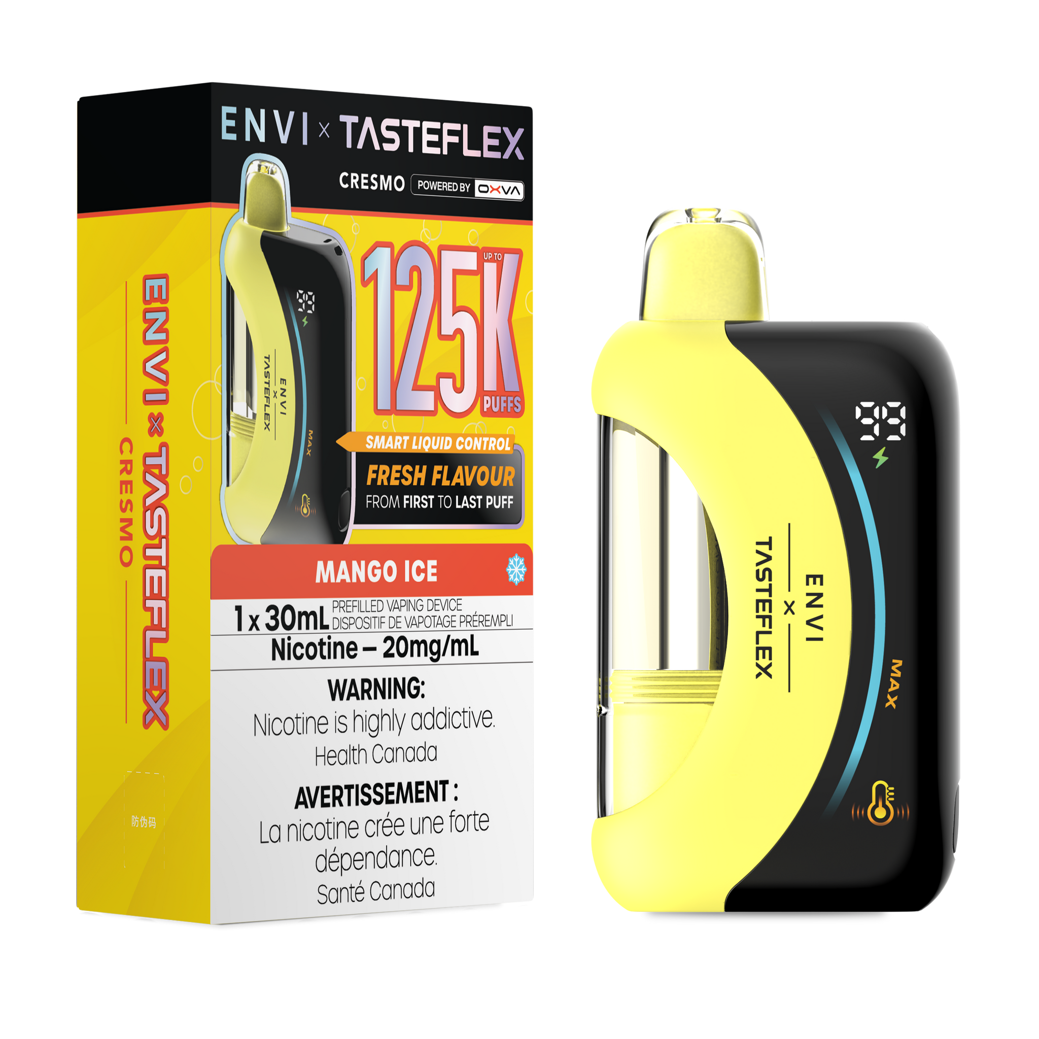 Mango Ice ENVI Tasteflex Cresmo 125K Disposable Keswick Alliston Newmarket Woodbridge Vaughan Toronto GTA Ontario Canada