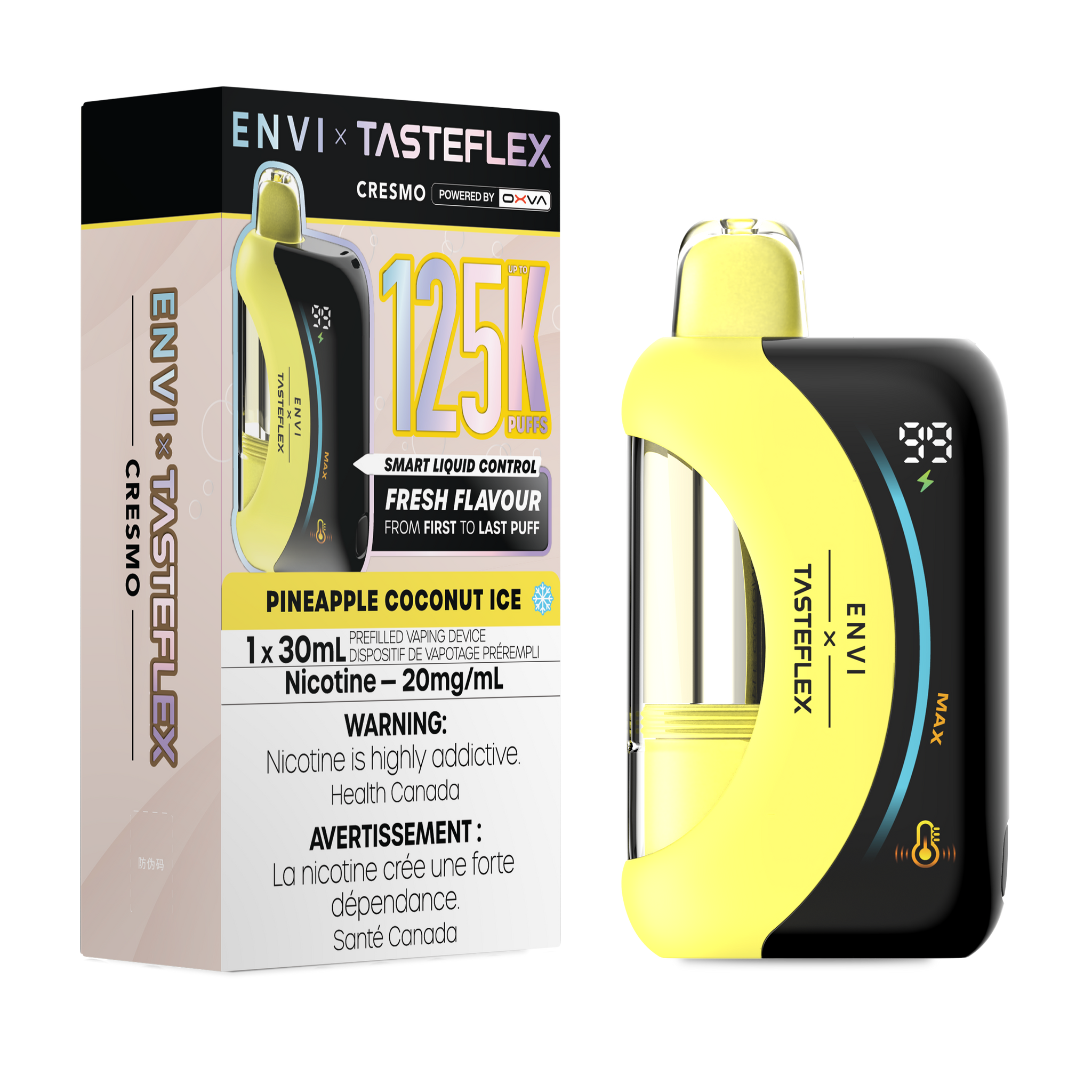 Pineapple Coconut Ice ENVI Tasteflex Cresmo 125K Disposable Keswick Alliston Newmarket Woodbridge Vaughan Toronto GTA Ontario Canada