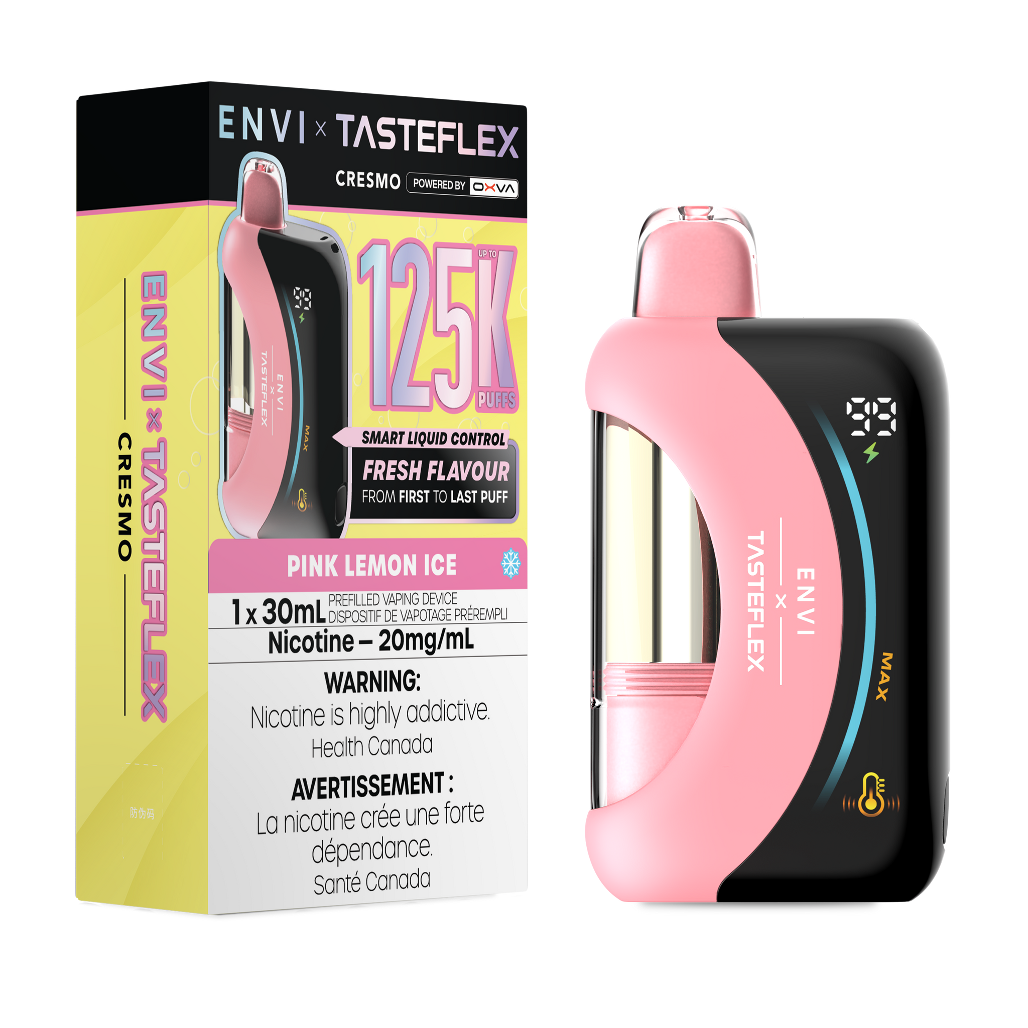 Pink Lemon Ice ENVI Tasteflex Cresmo 125K Disposable Keswick Alliston Newmarket Woodbridge Vaughan Toronto GTA Ontario Canada