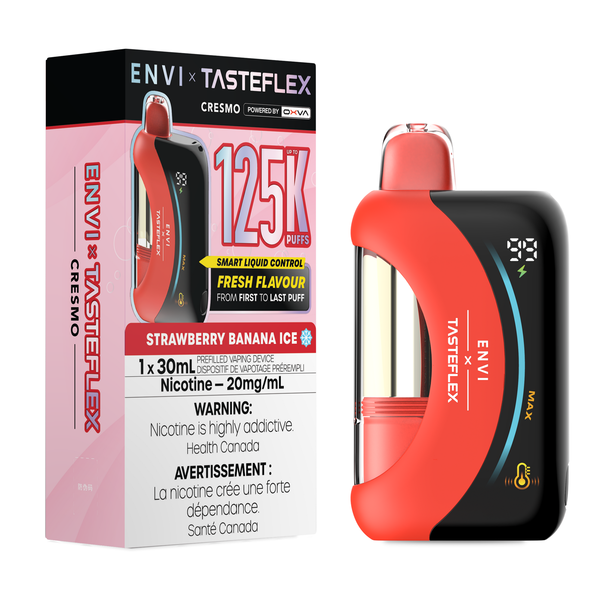 Strawberry Banana Ice ENVI Tasteflex Cresmo 125K Disposable Keswick Alliston Newmarket Woodbridge Vaughan Toronto GTA Ontario Canada