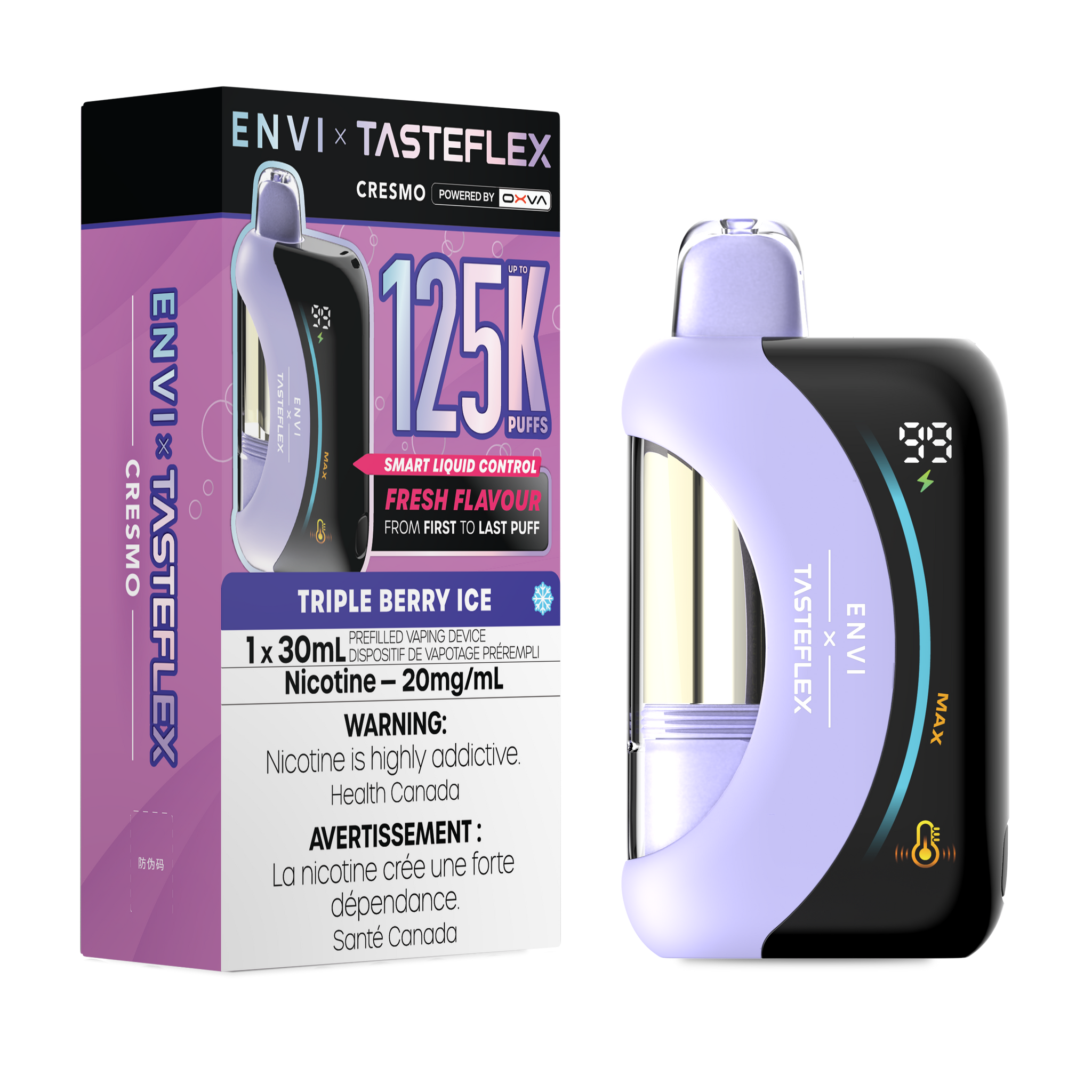 Triple Berry Ice ENVI Tasteflex Cresmo 125K Disposable Keswick Alliston Newmarket Woodbridge Vaughan Toronto GTA Ontario Canada