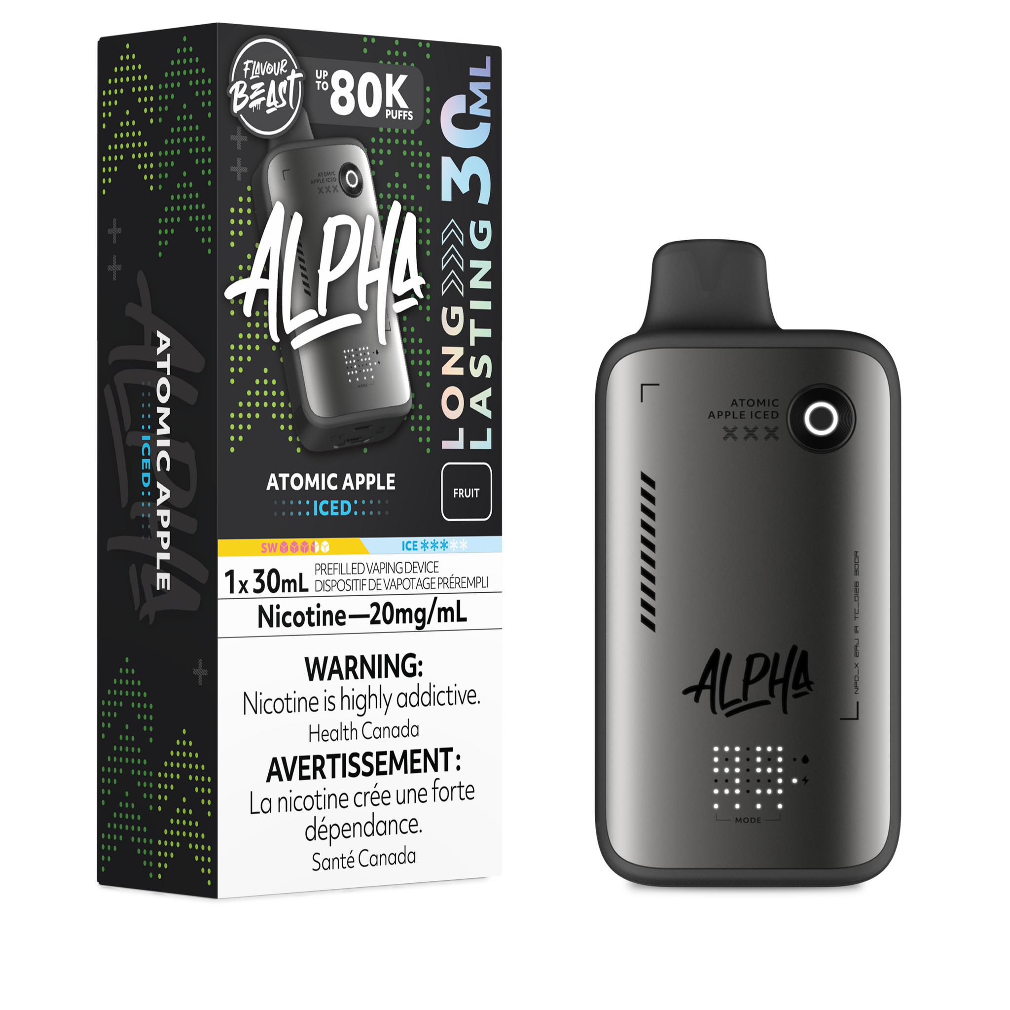 Atomic Apple Flavour Beast ALPHA 80K Disposable Keswick Alliston Newmarket Woodbridge Vaughan Toronto Ontario Canada