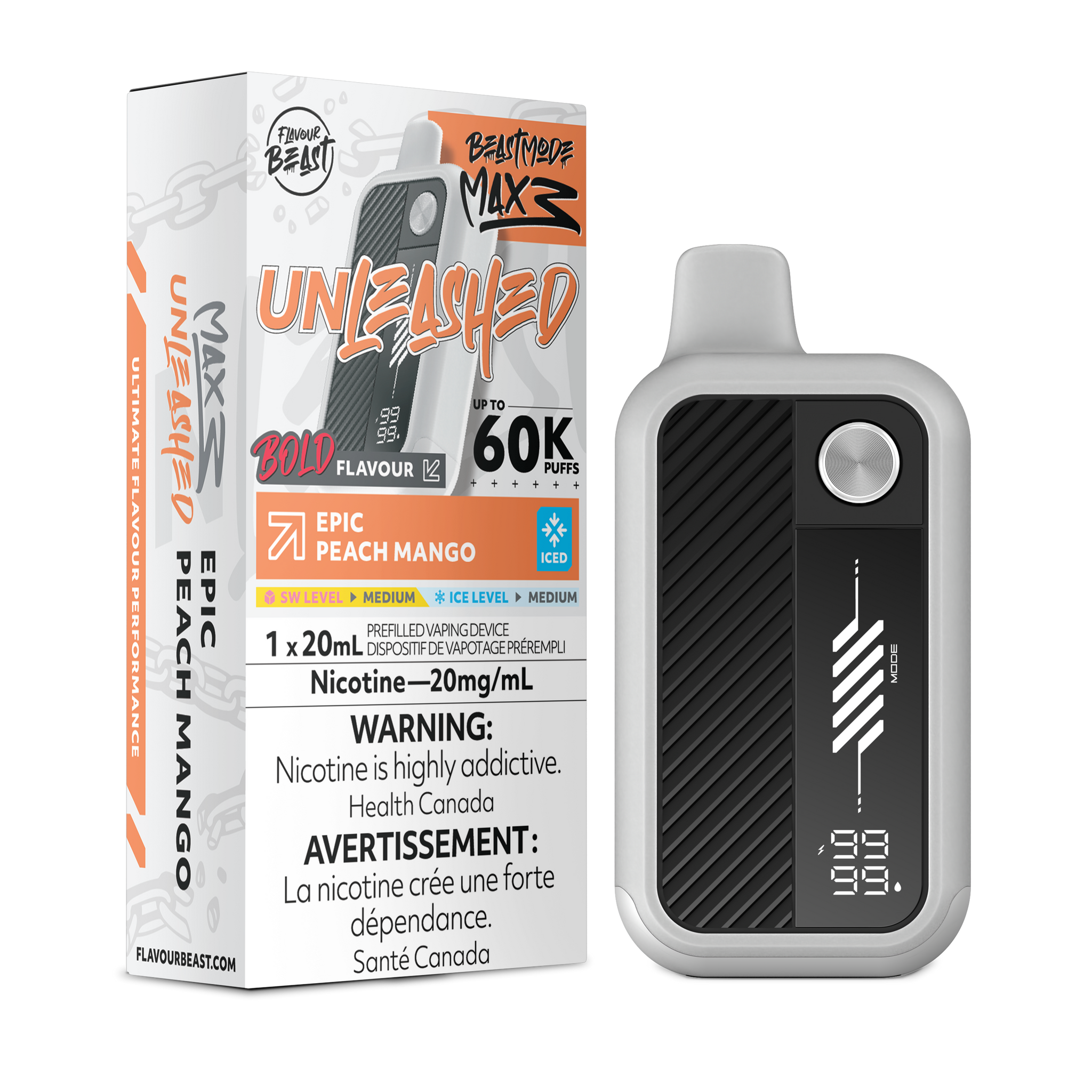 Epic Peach Mango Flavour Beast Beast Mode MAX 3 60K Keswick Alliston Newmarket Woodbridge Vaughan Toronto GTA Ontario Canada