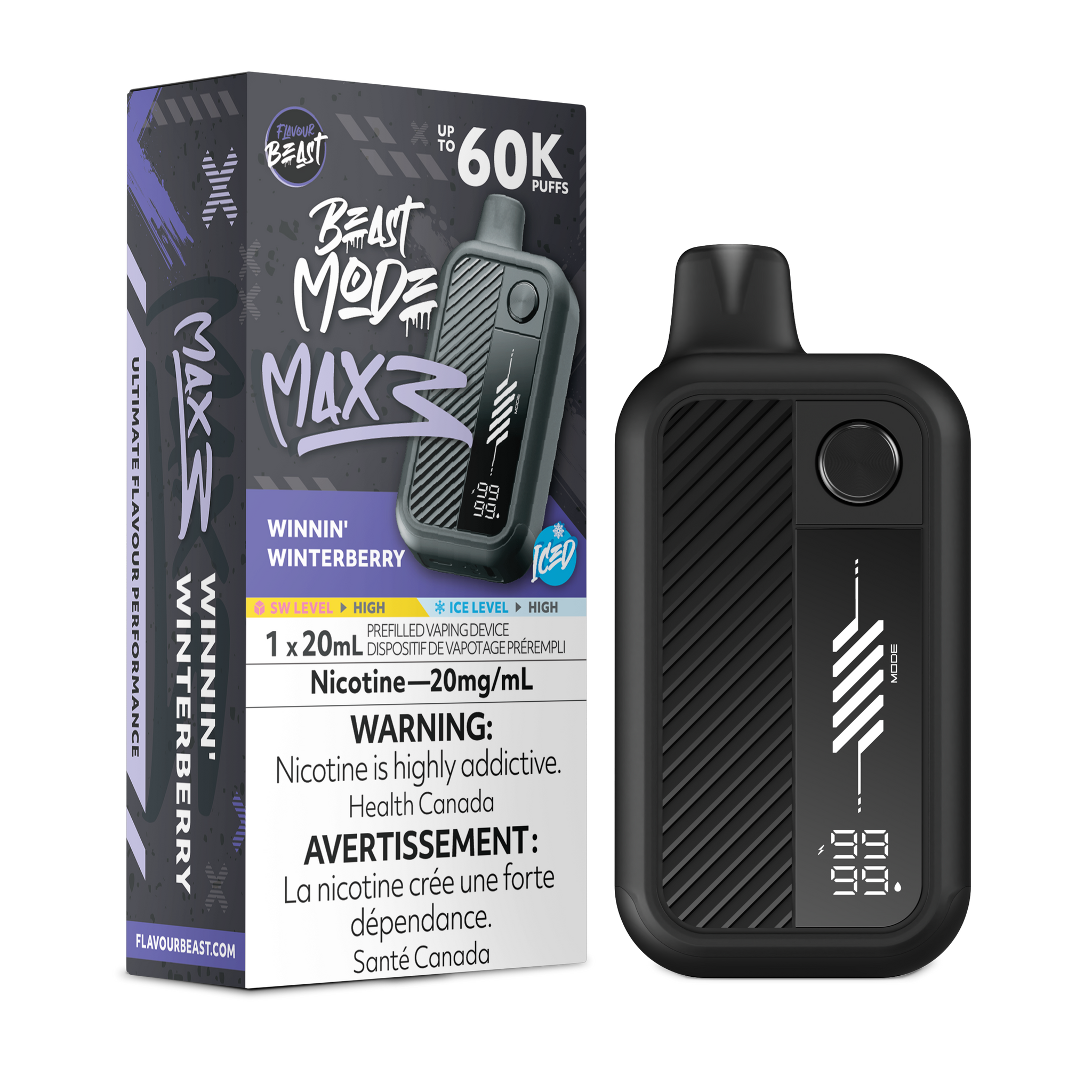 Winnin Winterberry Iced Flavour Beast Beast Mode MAX 3 60K Keswick Alliston Newmarket Woodbridge Vaughan Toronto GTA Ontario Canada