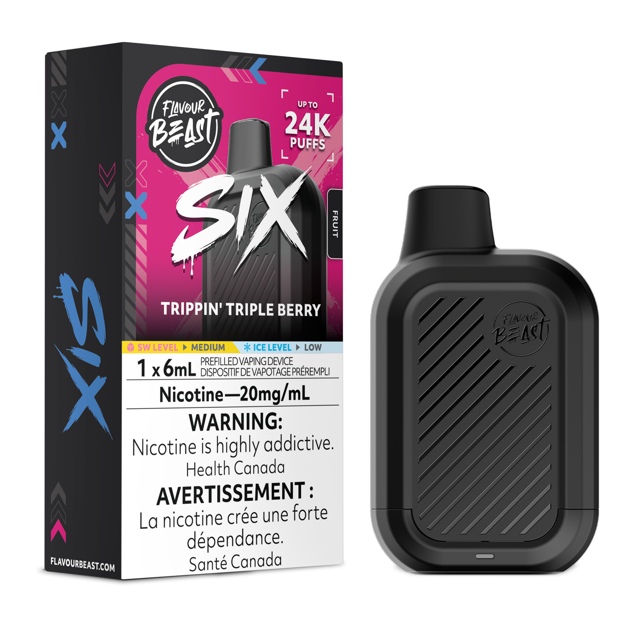 Trippin Triple Berry Flavour Beast SIX Disposable Keswick Alliston Newmarket Woodbridge Vaughan Toronto GTA Ontario Canada