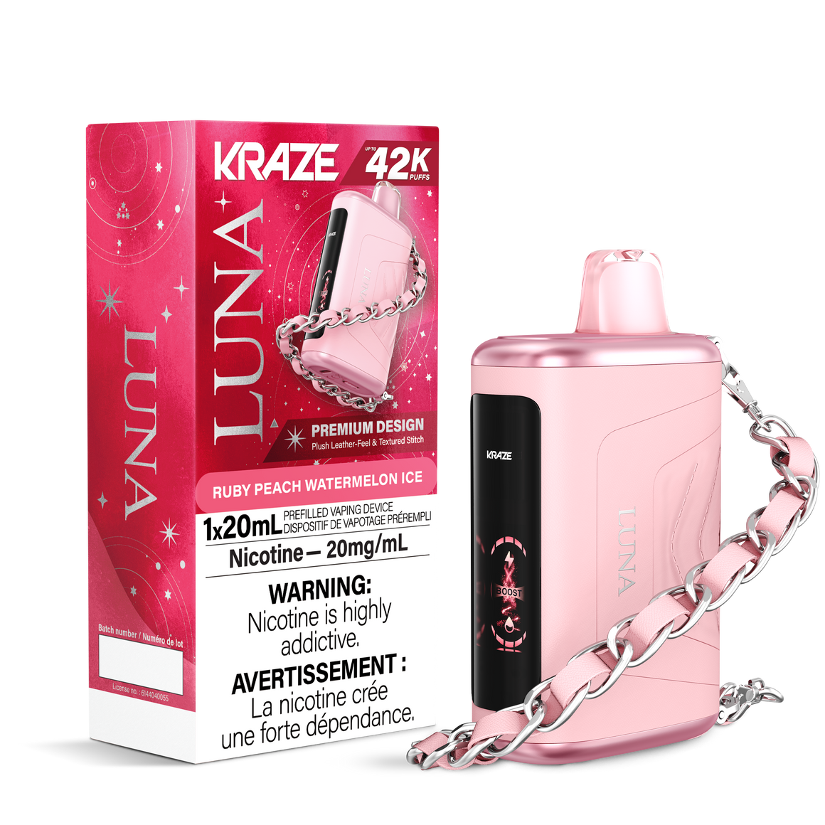 Ruby Peach Watermelon Ice KRAZE Luna 42K Disposable Keswick Alliston Newmarket Woodbridge Vaughan Toronto GTA Ontario Canada