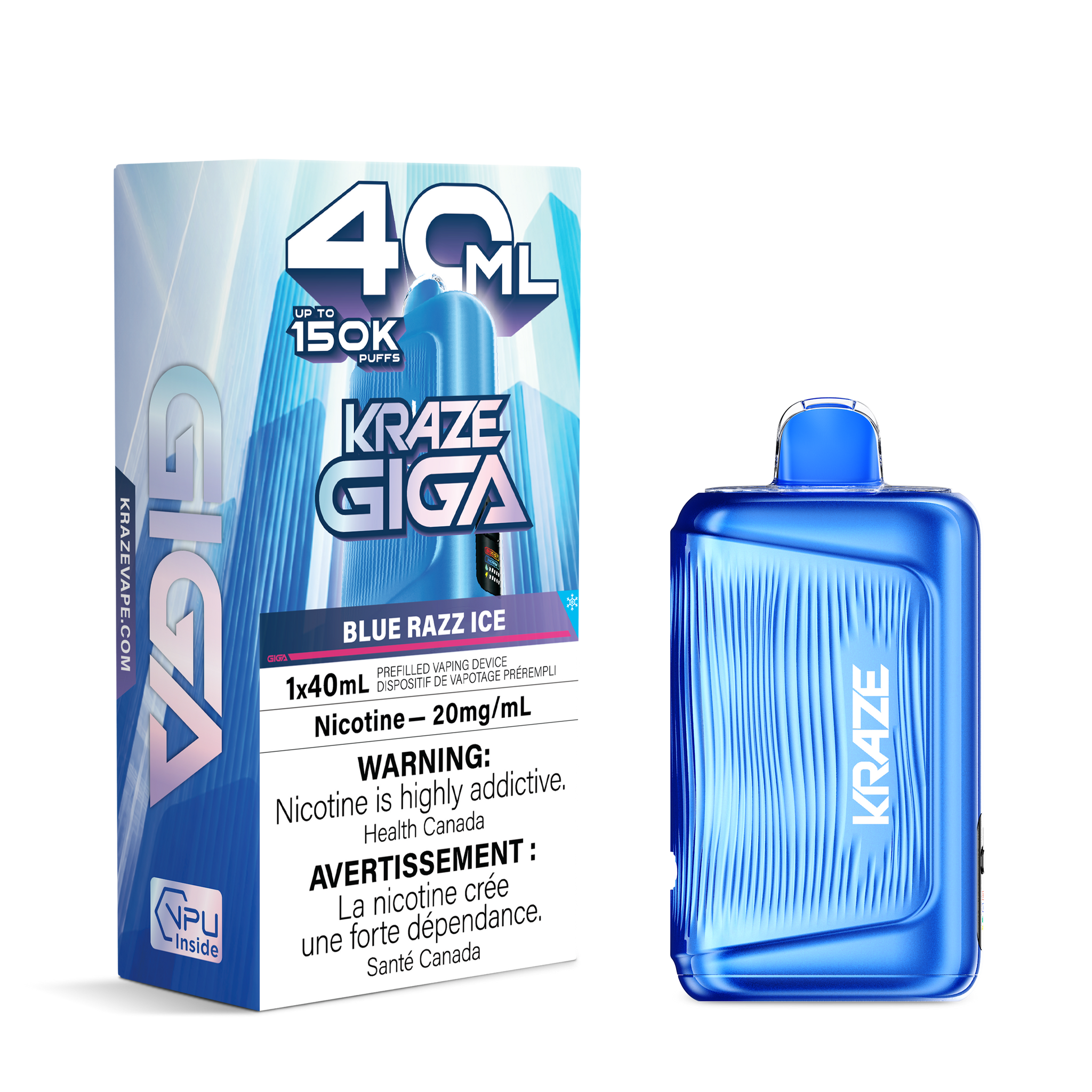 Blue Razz Ice Kraze GIGA 150K Disposable Keswick Alliston Newmarket Woodbridge Vaughan Toronto GTA Ontario Canada