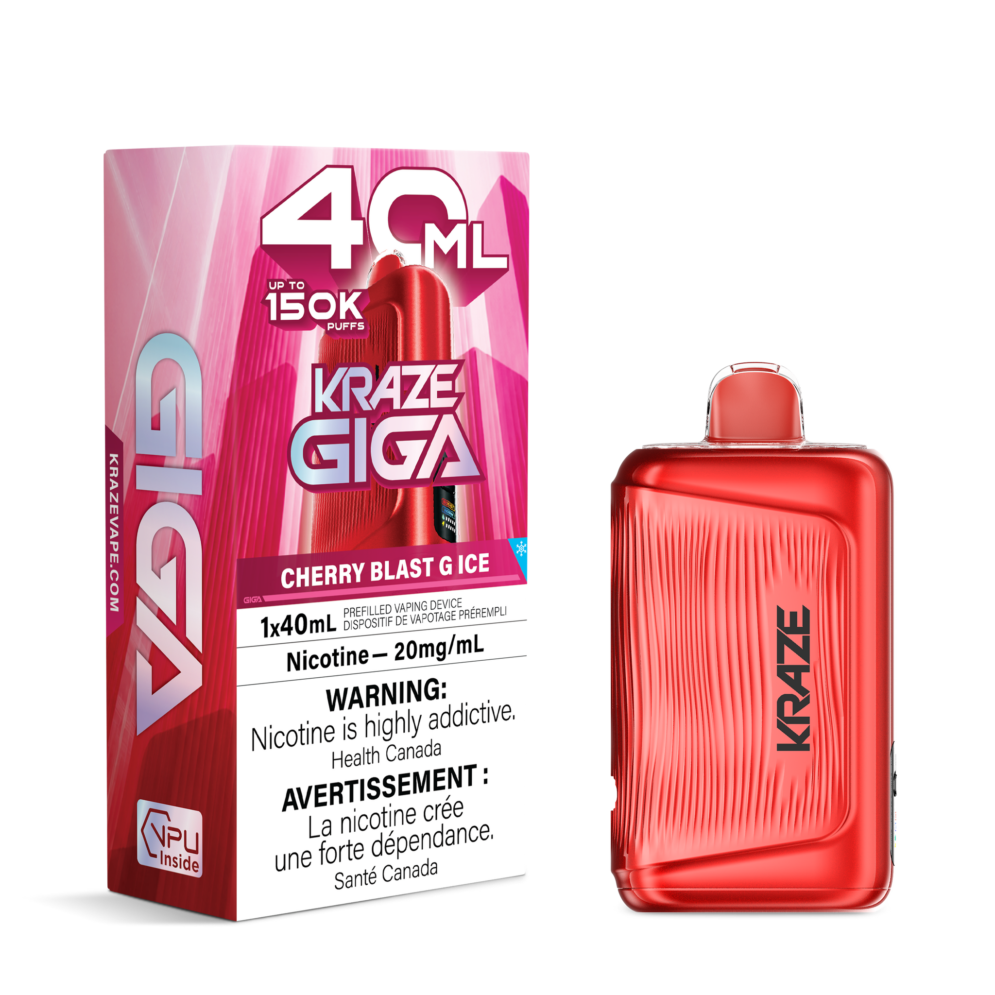 Cherry Blast G Ice Kraze GIGA 150K Disposable Keswick Alliston Newmarket Woodbridge Vaughan Toronto GTA Ontario Canada