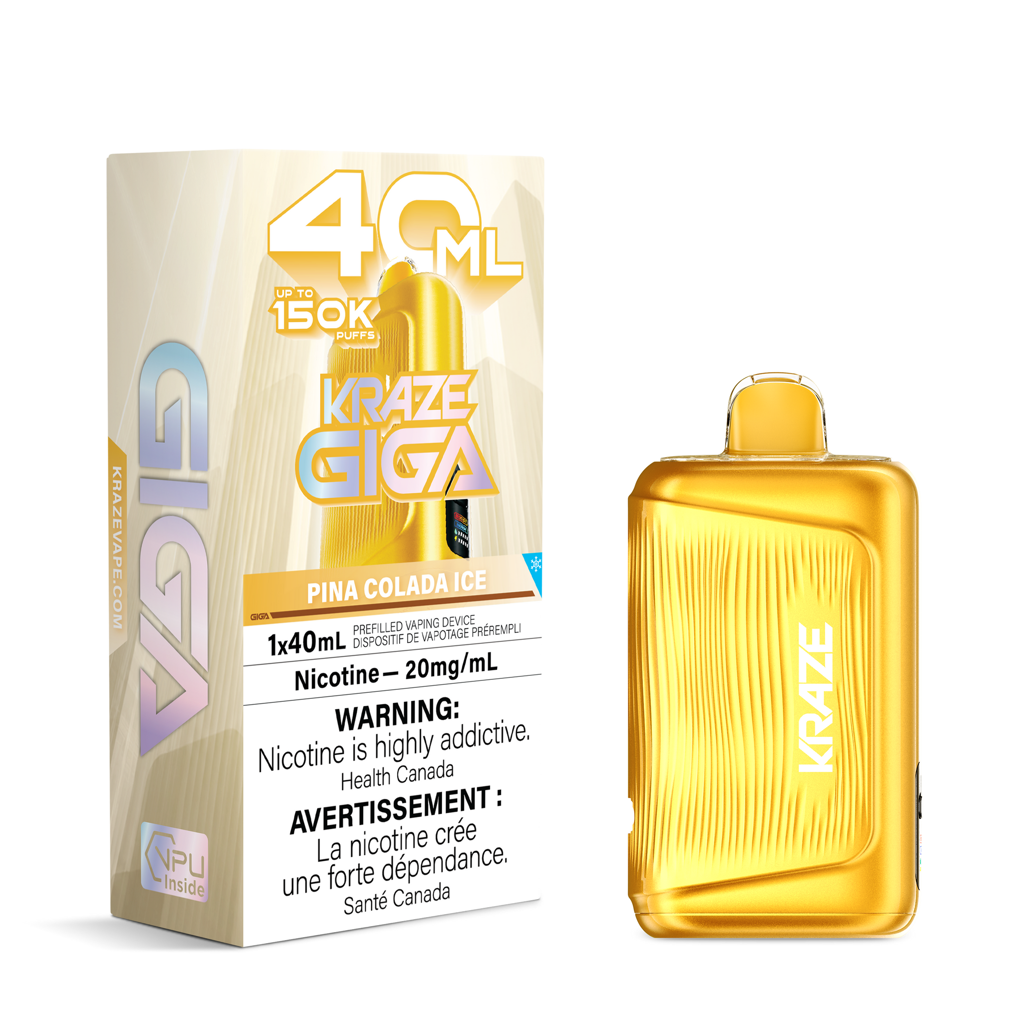 Pina Colada Ice Kraze GIGA 150K Disposable Keswick Alliston Newmarket Woodbridge Vaughan Toronto GTA Ontario Canada