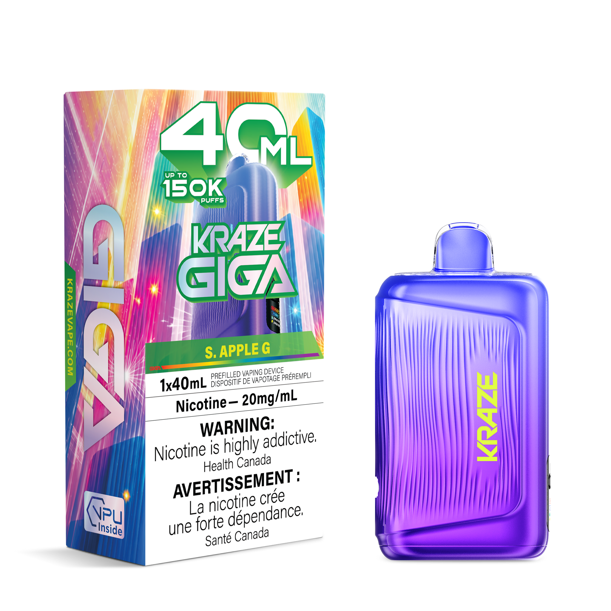 S. Apple G Kraze GIGA 150K Disposable Keswick Alliston Newmarket Woodbridge Vaughan Toronto GTA Ontario Canada