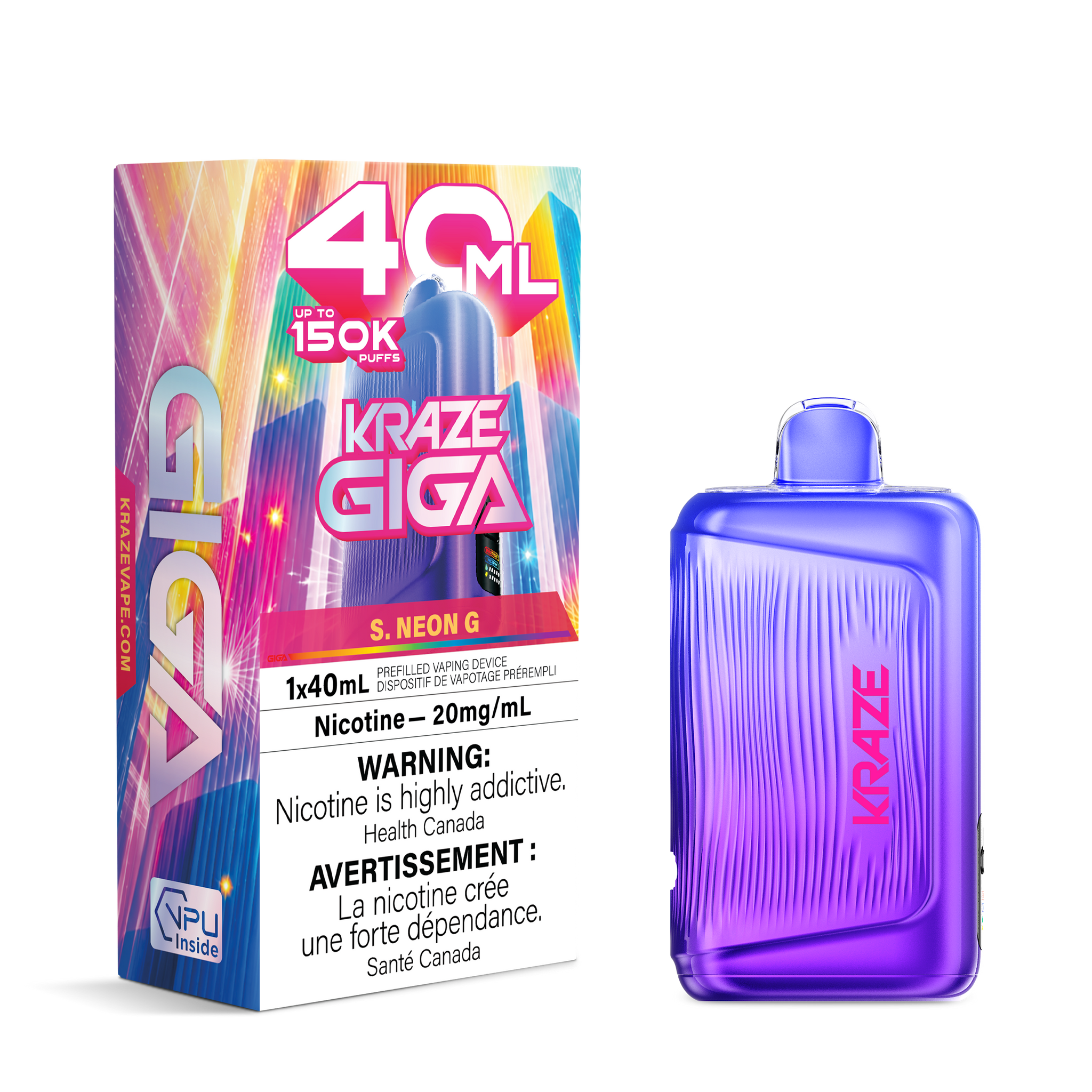 S. Neon G Kraze GIGA 150K Disposable Keswick Alliston Newmarket Woodbridge Vaughan Toronto GTA Ontario Canada