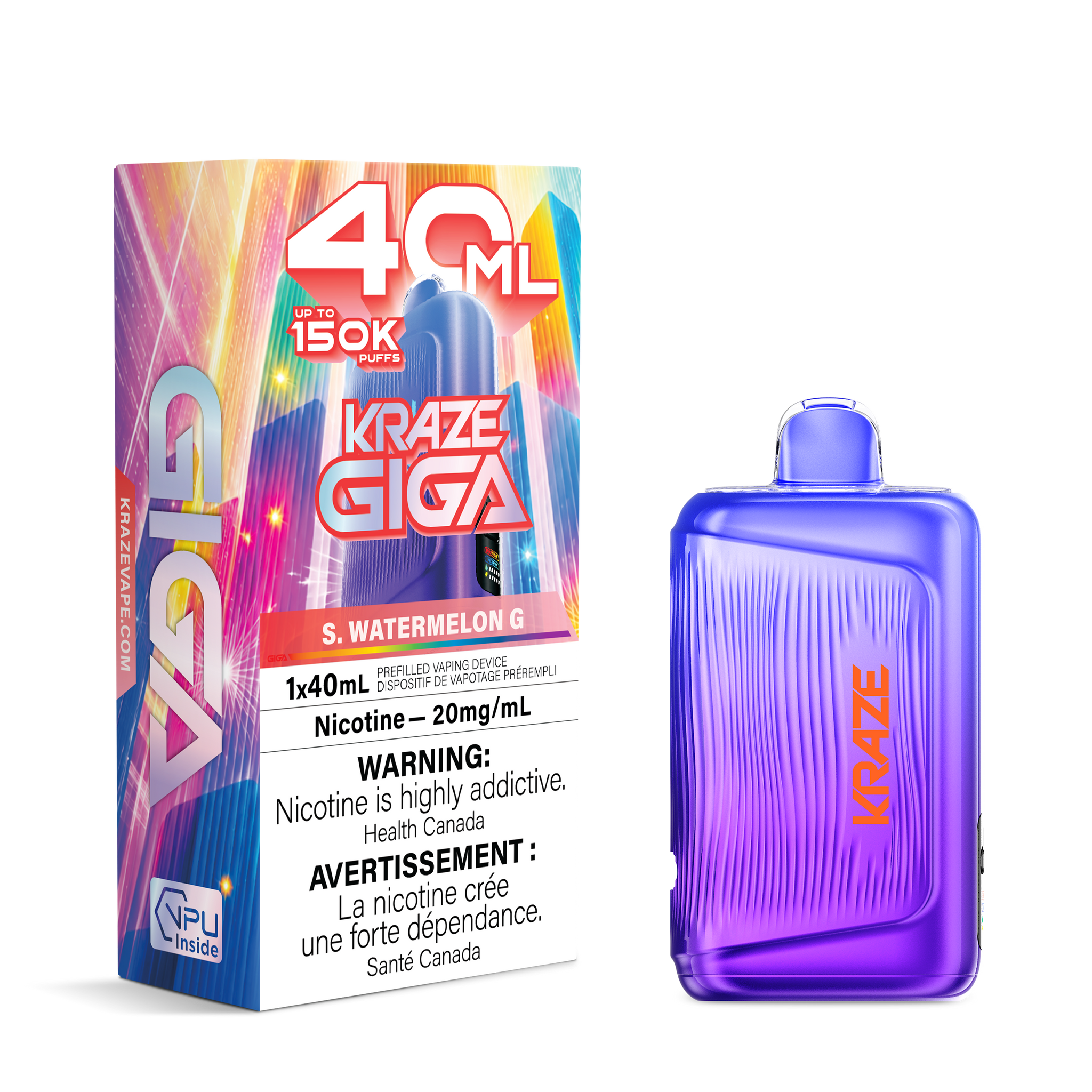 S. Watermelon G Kraze GIGA 150K Disposable Keswick Alliston Newmarket Woodbridge Vaughan Toronto GTA Ontario Canada