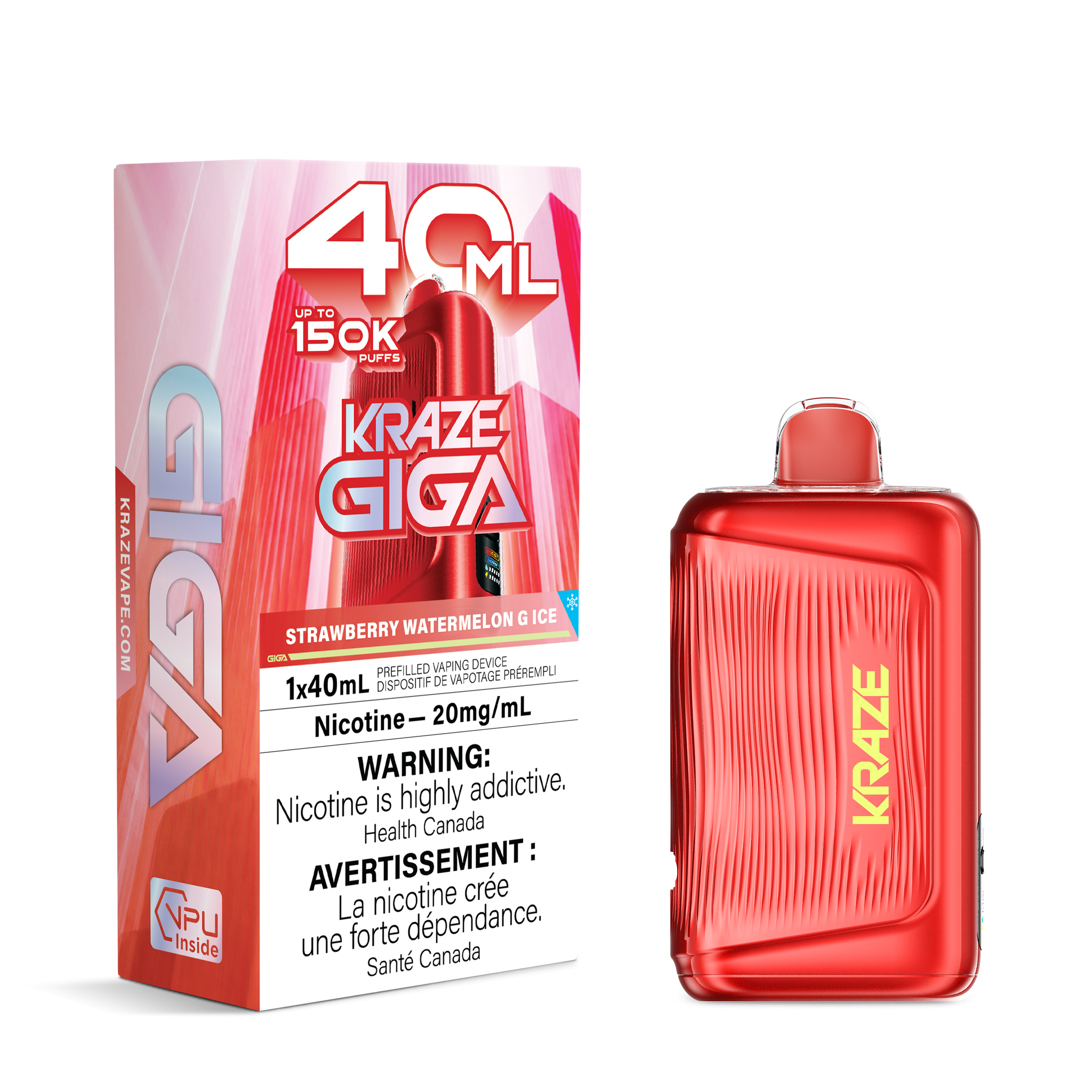 Strawberry Watermelon G Ice Kraze GIGA 150K Disposable Keswick Alliston Newmarket Woodbridge Vaughan Toronto GTA Ontario Canada