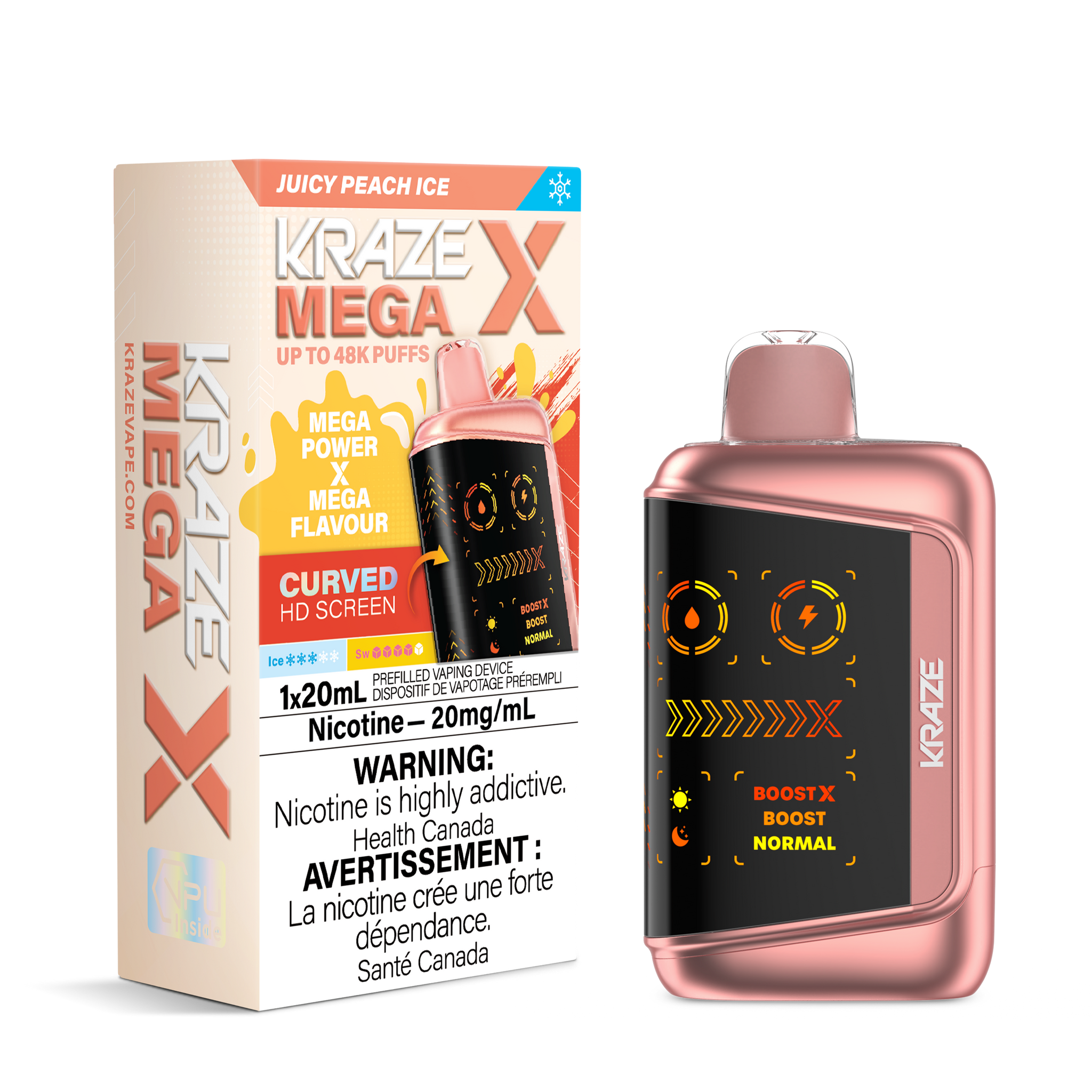 Juicy Peach Ice Kraze HD Mega X 48K Keswick Alliston Newmarket Woodbridge Vaughan Toronto GTA Ontario Canada