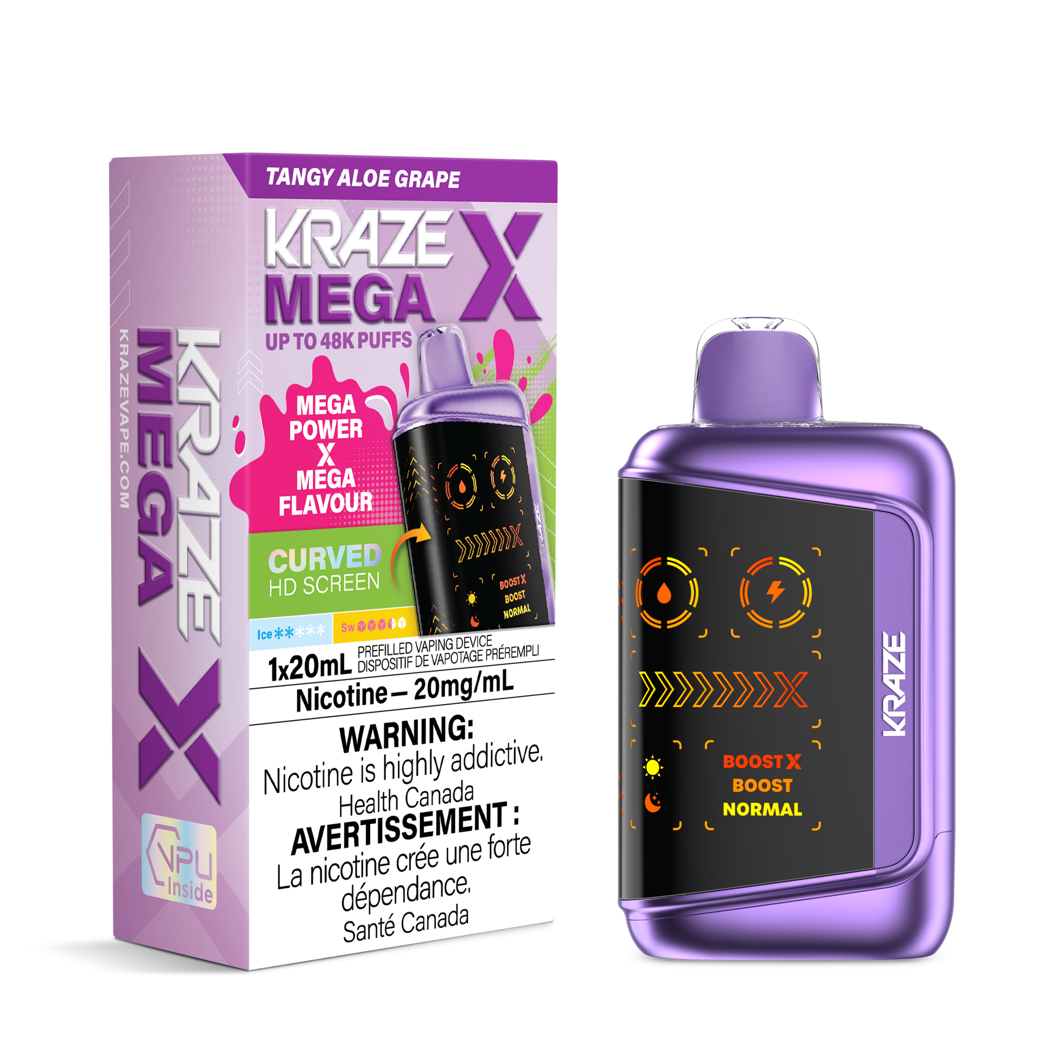 Tangy Aloe Grape Ice Kraze HD Mega X 48K Keswick Alliston Newmarket Woodbridge Vaughan Toronto GTA Ontario Canada