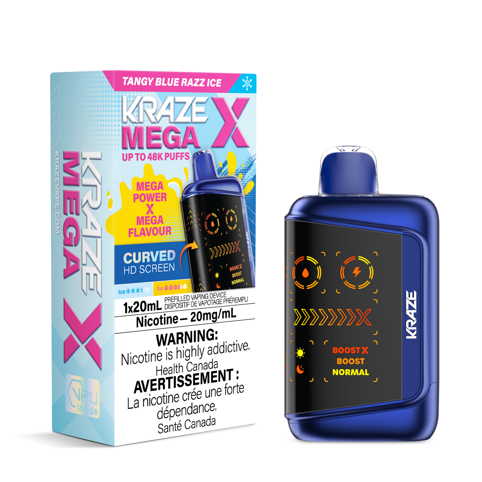 Tangy Blue Razz Ice Kraze HD Mega X 48K Keswick Alliston Newmarket Woodbridge Vaughan Toronto GTA Ontario Canada