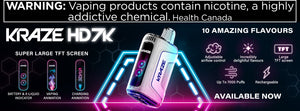 KRAZE HD7K Disposable Vape In2Vapes Keswick Newmarket Vaughan Alliston Woodbridge Toronto Ontario Canada