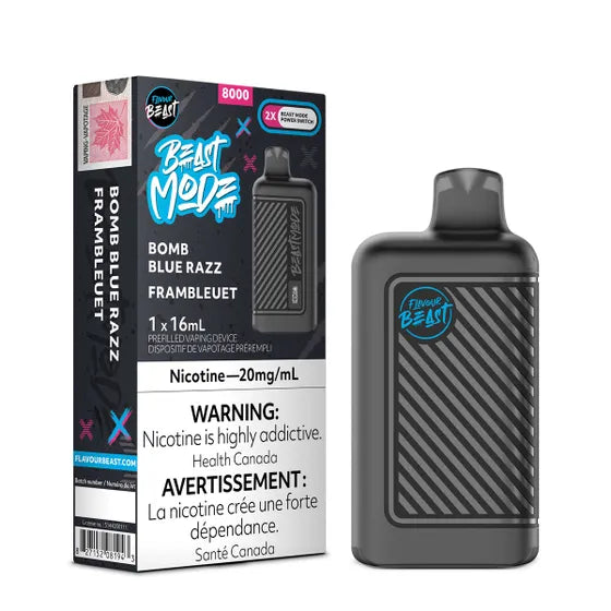 Bomb Blue Razz Flavour Beast Beast Mode 8K Keswick Alliston Newmarket Woodbridge Vaughan Toronto GTA Ontario Canada