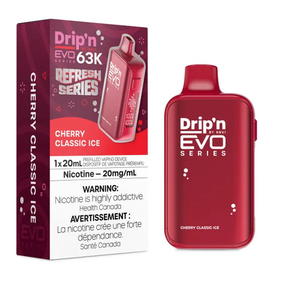 Cherry Classic Ice Drip'n EVO 63K Disposable Keswick Alliston Newmarket Vaughan Woodbridge Toronto Ontario Canada