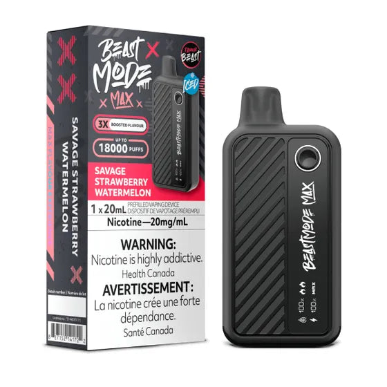 Savage Strawberry Watermelon Flavour Beast Beast Mode MAX 18K Keswick Alliston Newmarket Woodbridge Vaughan Toronto GTA Ontario Canada
