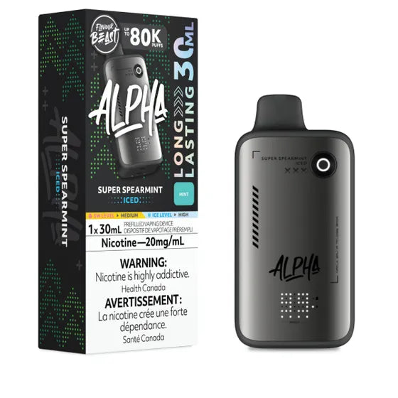 Super Spearmint Ice Flavour Beast ALPHA 80K Disposable Keswick Alliston Newmarket Woodbridge Vaughan Toronto Ontario Canada