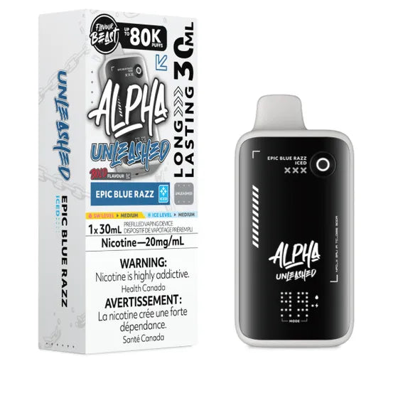 Epic Blue Razz Iced Unleashed Flavour Beast ALPHA 80K Disposable Keswick Alliston Newmarket Woodbridge Vaughan Toronto Ontario Canada
