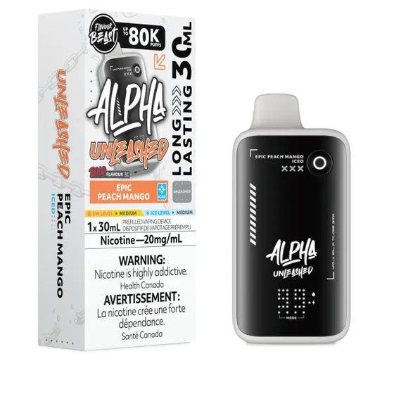 Epic Peach Mango Iced Unleashed Flavour Beast ALPHA 80K Disposable Keswick Alliston Newmarket Woodbridge Vaughan Toronto Ontario Canada
