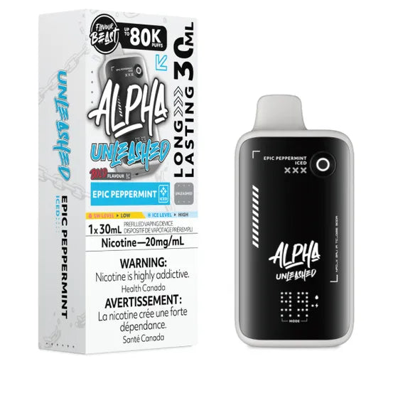 Epic Peppermint Iced Unleashed Flavour Beast ALPHA 80K Disposable Keswick Alliston Newmarket Woodbridge Vaughan Toronto Ontario Canada