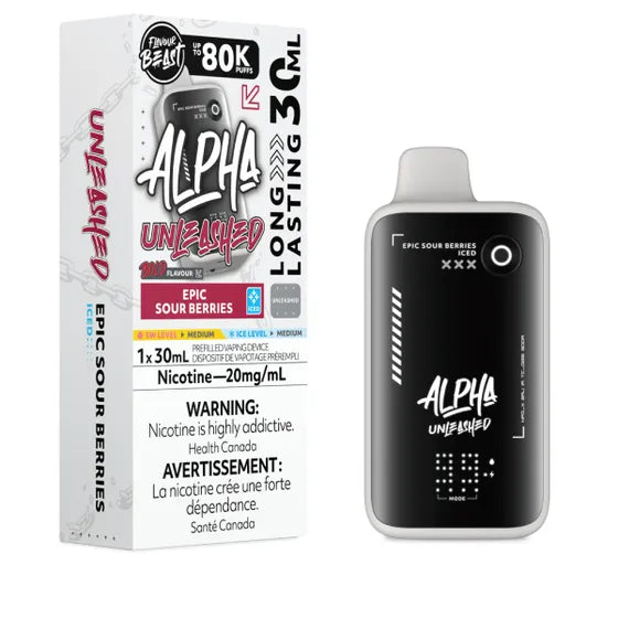 Epic Sour Berries Iced Unleashed Flavour Beast ALPHA 80K Disposable Keswick Alliston Newmarket Woodbridge Vaughan Toronto Ontario Canada