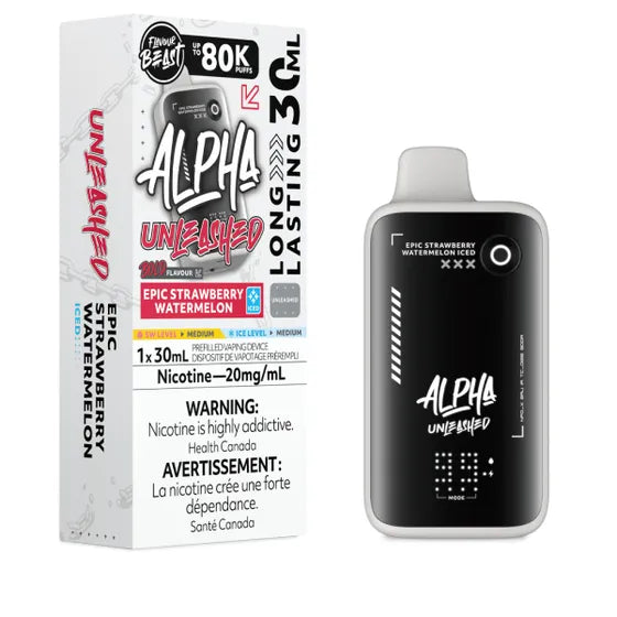 Epic Strawberry Watermelon Iced Unleashed Flavour Beast ALPHA 80K Disposable Keswick Alliston Newmarket Woodbridge Vaughan Toronto Ontario Canada